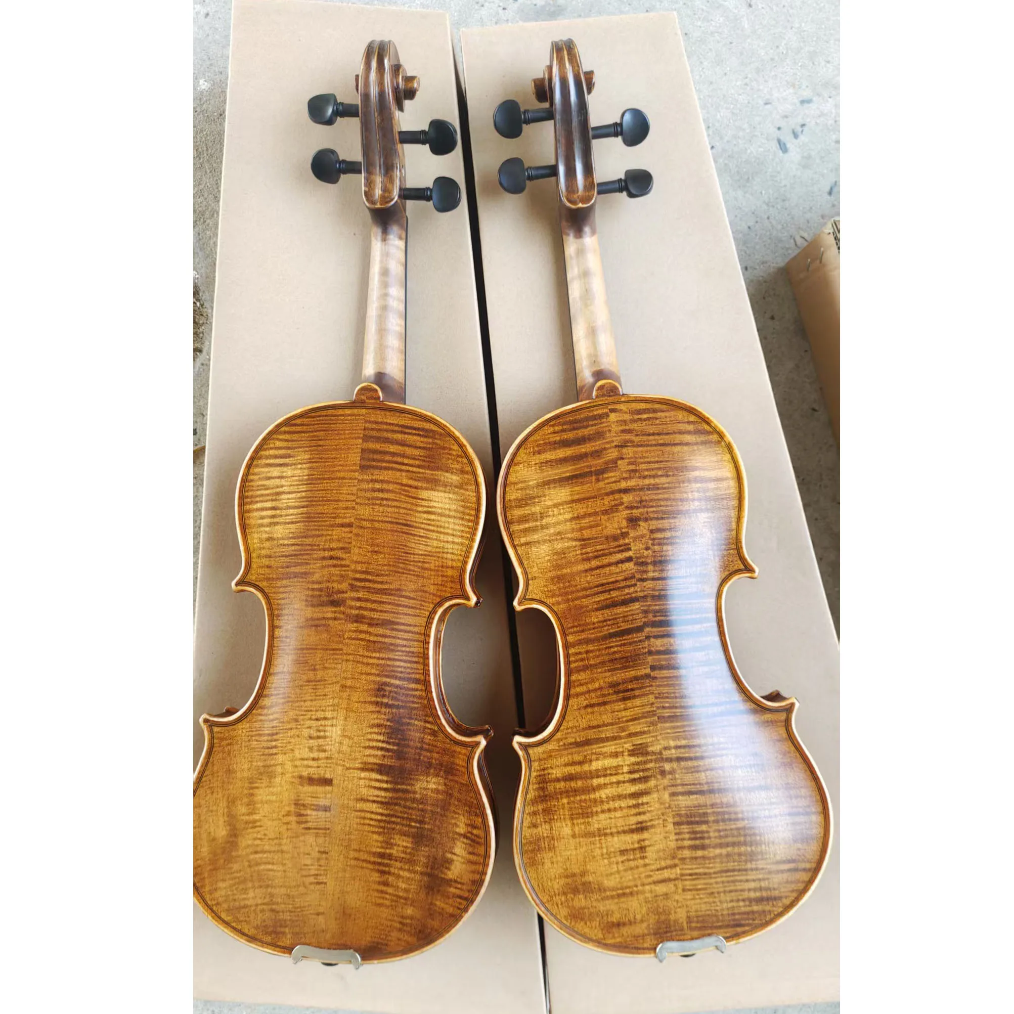 Tongling brand natural flame maple violin master handmade antique professional matte violin 4/4