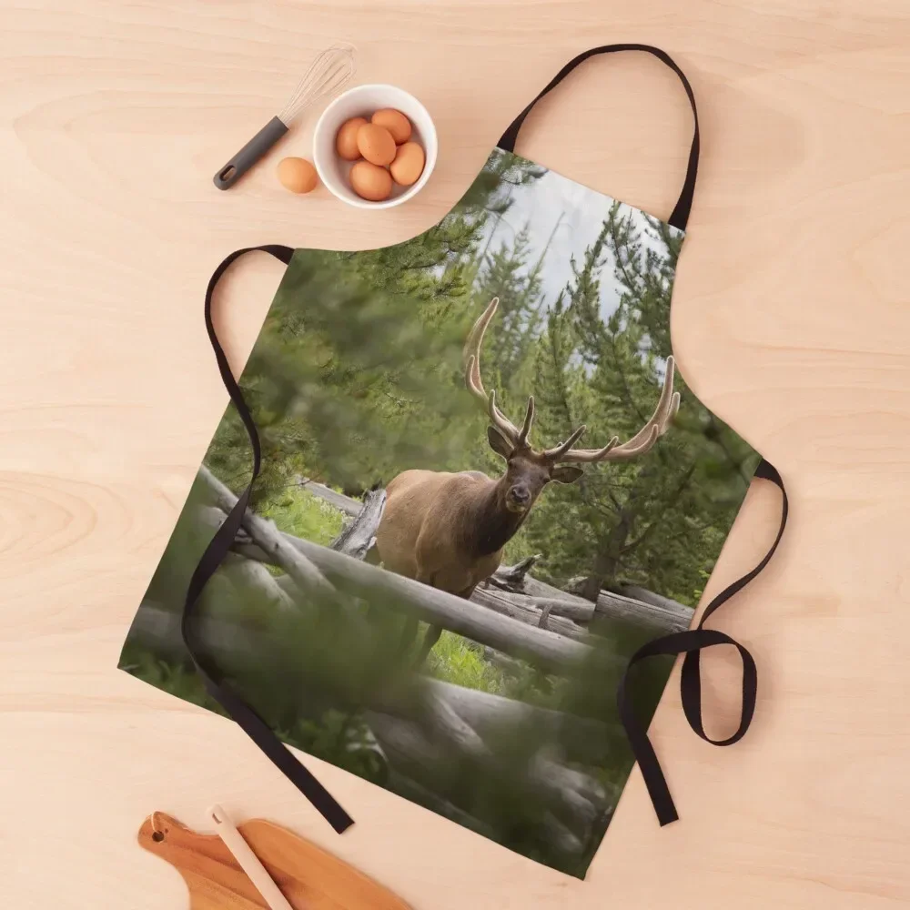 

Elk Up Close Apron carpenter Christmas gift waiter For Man Apron