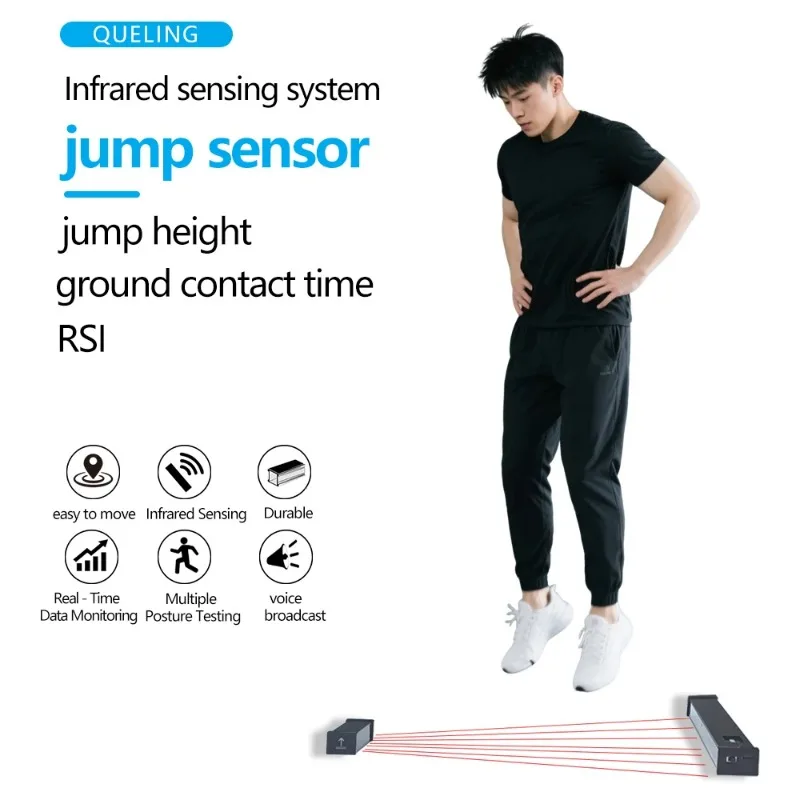 QUELING Jump Sensor Light Blanket Tester Real Time Data Monitoring Force RSI Ground Time Measurement Jumping Device