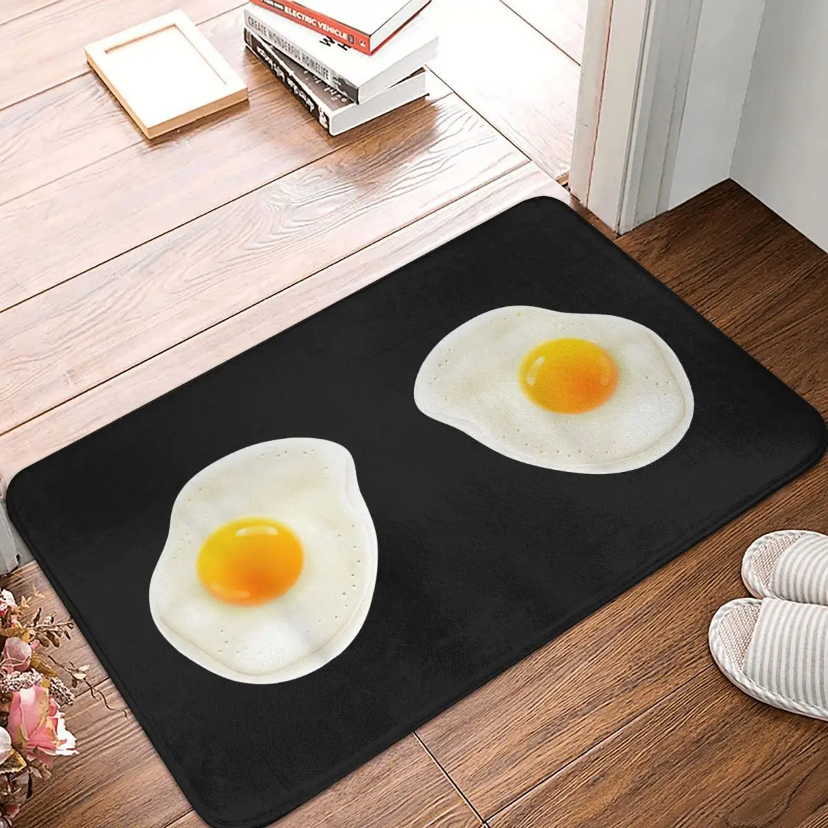 Fried Eggs,Egg,Boobs,Bikini Doormat Rug carpet Mat Footpad Bath mat Non-slip toilet Balcony Parlor durable Washable