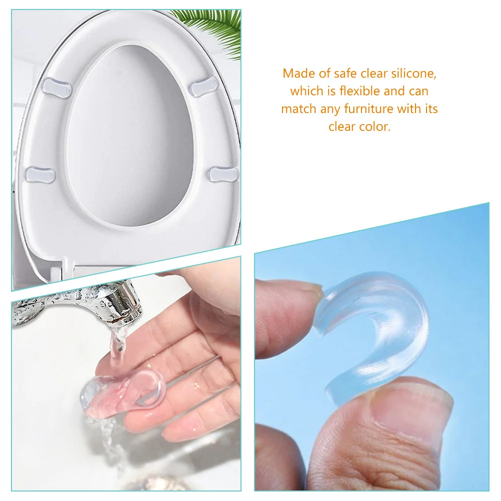 

5Pcs Clear Silicone Bumpers Toilet Seat Door Furniture Anti-Collision Noise Reducing Pads Toilet Seat Bumper Clear Bumper