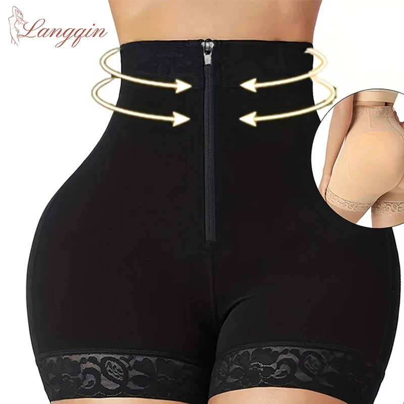 Women Hip Enhancer Postpartum Shapewear High Waist Tummy Body Slimming Panty Colombian Shorts