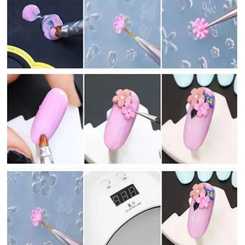 3D Fingertip Bowknot Silicone Nail Art Mold Reusable Transparent Resin Mold Y2K BOW Manicure Art Template Silicone Tool(4*2CM)