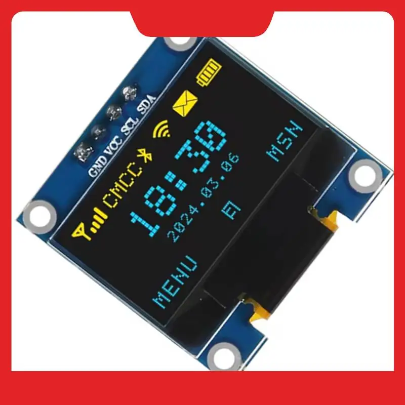 0.96 Inch OLED Display Screen Module I2C IIC 128X64 SSD-1306 LCD Screen 3.3V-5V Blue Yellow For ESP32 ESP8266