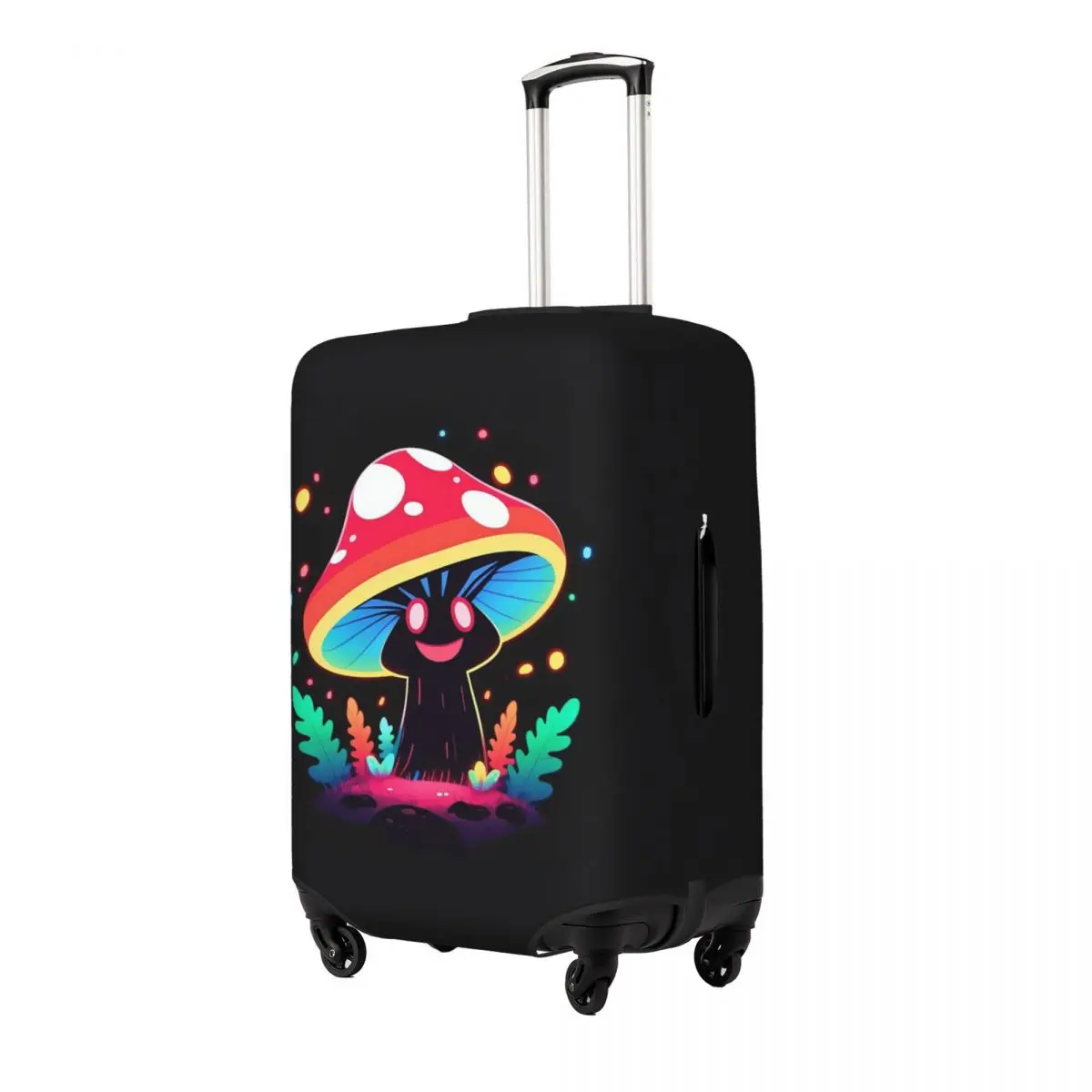 

Shroomy Happy Spirit Trippy Mushroom Suitcase Cover Protection Elastic Travel Luggage Protector Covers for 18-32 Inch