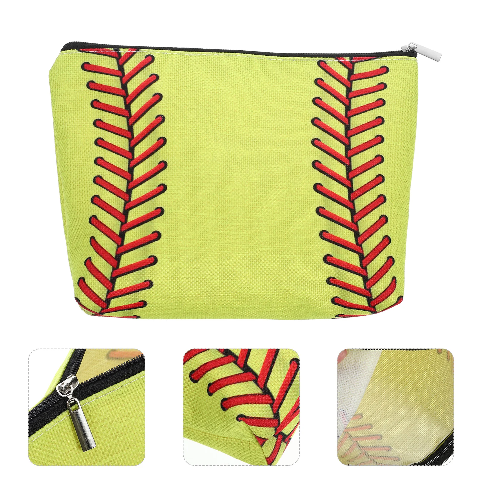 

2 Pcs Baseball Bag Zipper Pouches for Organizing Makeup Bags Women Waterproof Linen Travel Toiletry