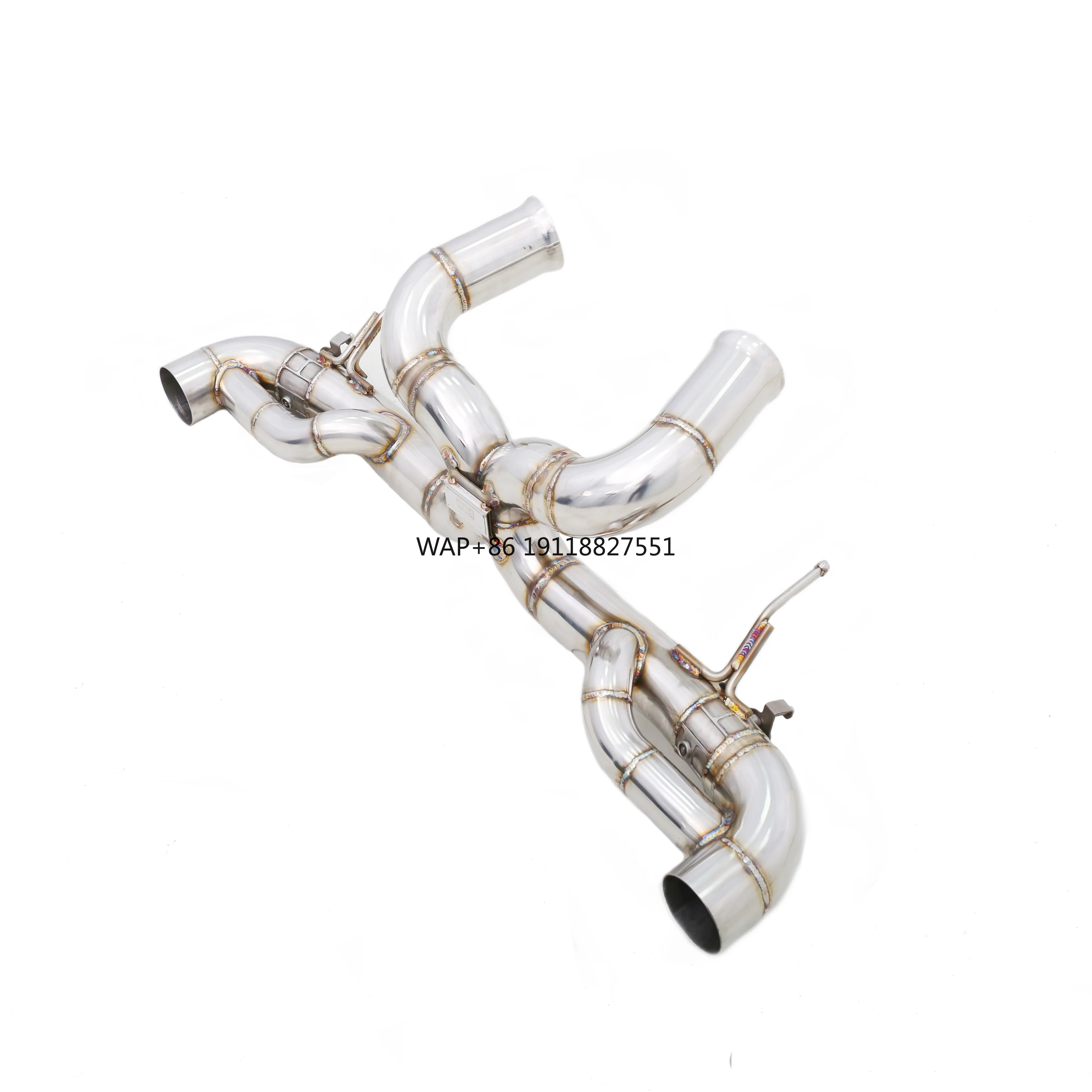 

Custom 304 Stainless Steel Valve Catback Exhaust System Mirror Polished Finish 1.5mm Thickness Designed for GT 4.0T V8