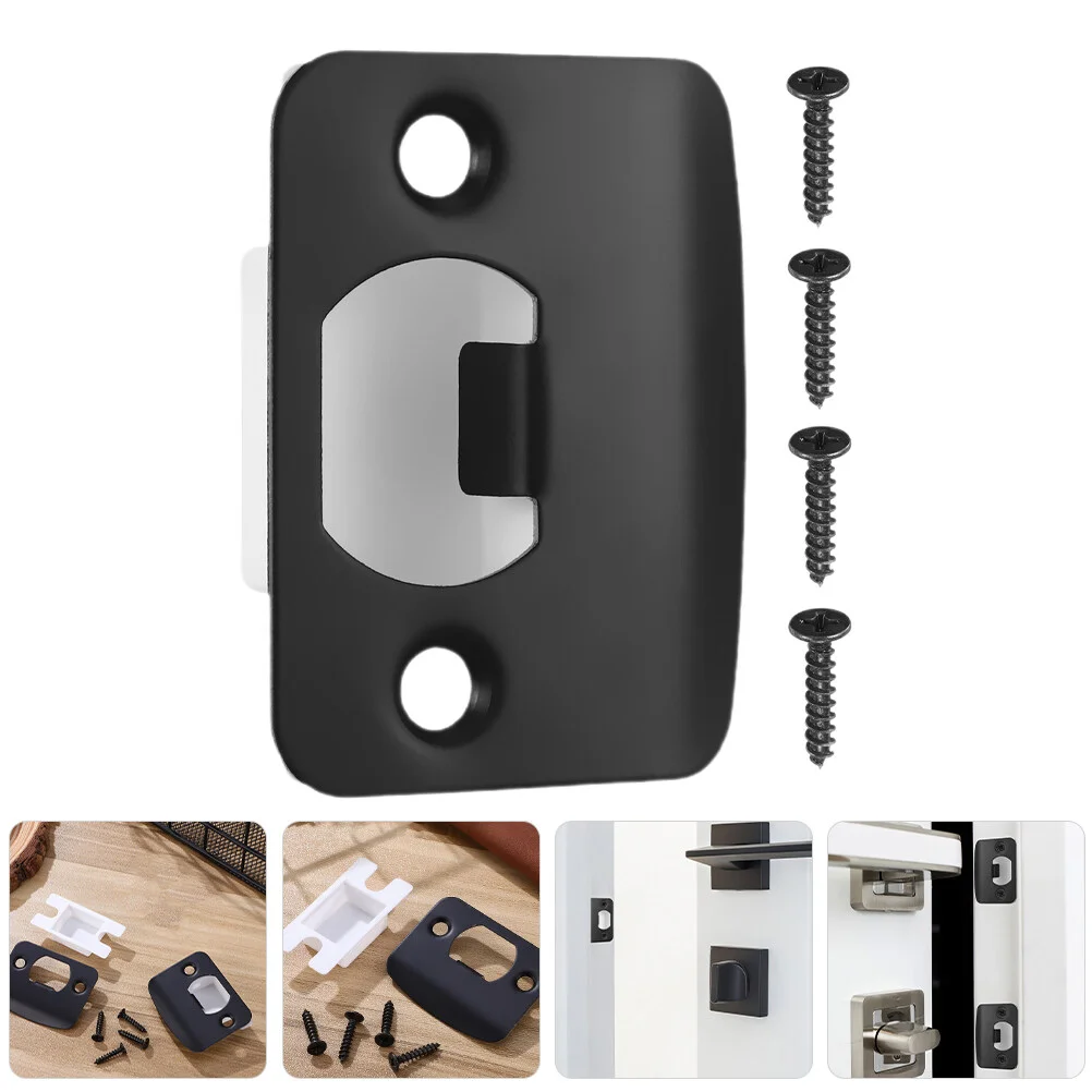 2 Pcs Door Lock Guide Deadbolt Strike Plate for Home Crash Block Metal Striker Room House Plates Exterior Doors