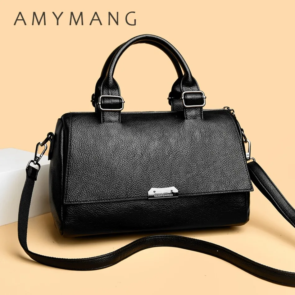 

High Quality Ladies Handbag Designer Women's Solid Color Shoulder Crossbody Bag Soft PU Leather Commuter Totes Women Sac A Main