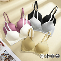 Women Sexy Push Up Bras No Steel Comfortable Brassiere Female Soft Underwear Ladies Padded Adjustable Lingerie Letter Straps
