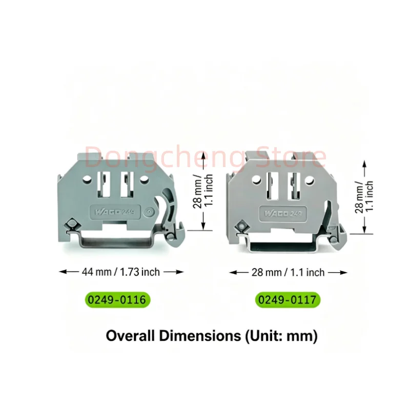 50PCS/LOT 100％ New Original 249-116 249-117 249-119 bracket universal block connector, rail mounted fixed terminal plug