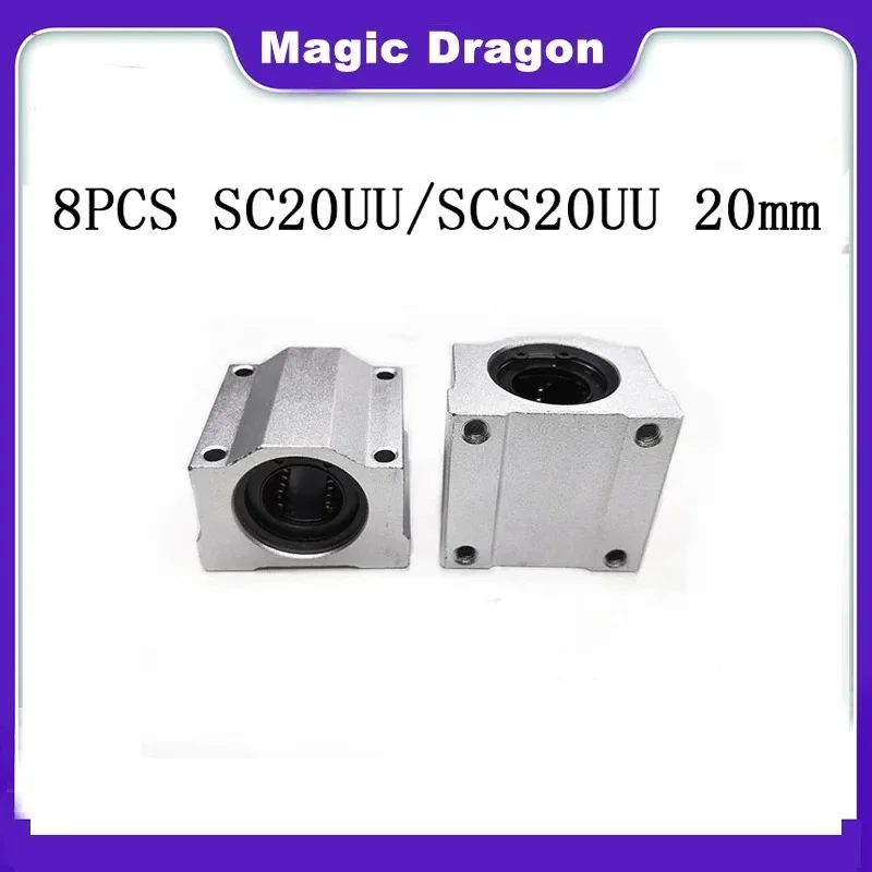 8 pcs SCS 20 UU High-quality Linear motion ball slide units Linear Ball Bearing Block CNC Router 3D printer parts