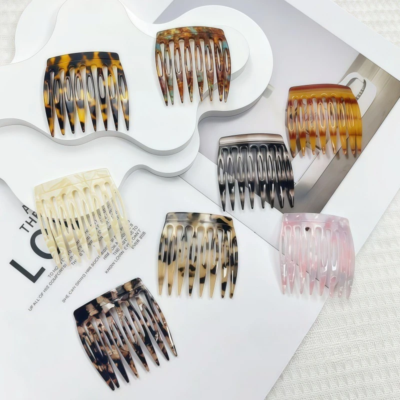 French Style Small Hair Comb Clip Simple Acetic Acid Hair Styling Accessories for Women Girls Tangle-free Broken Hair Fixed Clip