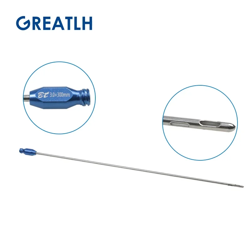 Porous Injection Cannula Spiral Two Holes Cannula Liposuction Cannula Set with Titanium Alloy Handle Liposuction Tools