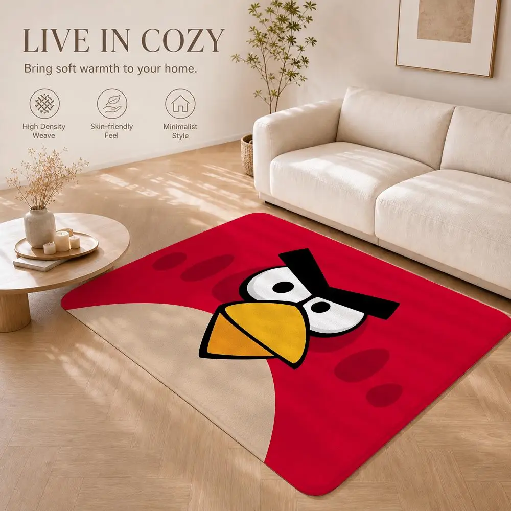 Casual Game Character A-Angry Birds Floor Mat Non-Slip Absorbent Floor Mat Decorative Rug for Home Bathroom Bedroom Entryway