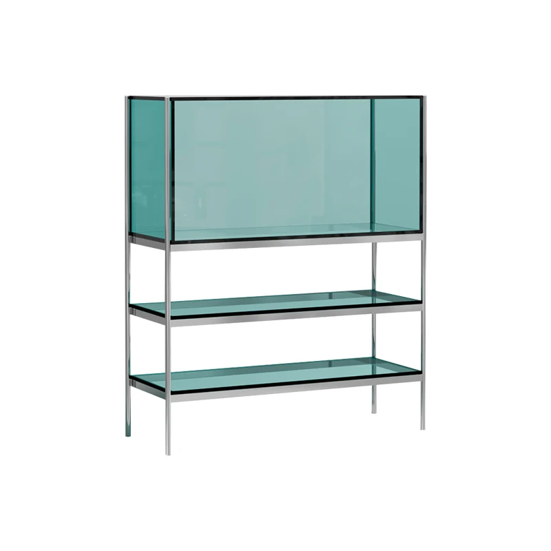 Acrylic storage storage rack Internet celebrity sofa side cabinet Metal floor display rack
