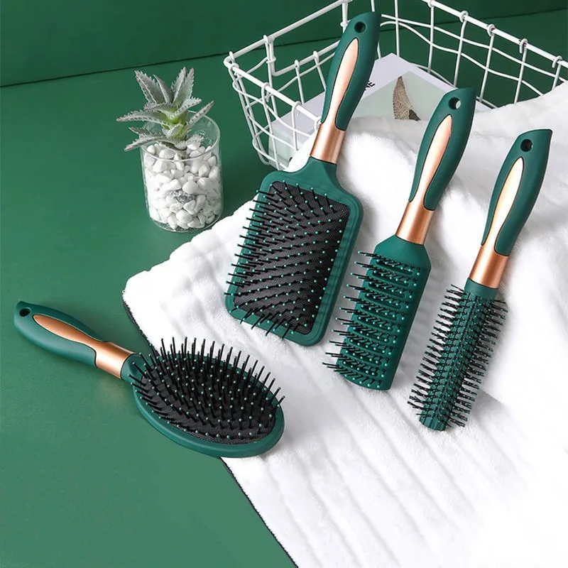Stock Dark Green Hair Massage Comb Airbag Air Cushion Comb Wet and Dry Hair Straightening Comb