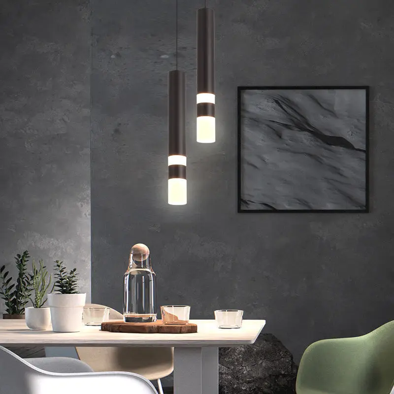 Led Pendant Light Dual light Sources Shine Up and Down Droplight Fixture Kitchen Island Dining Room Shop Bar Counter Decoration
