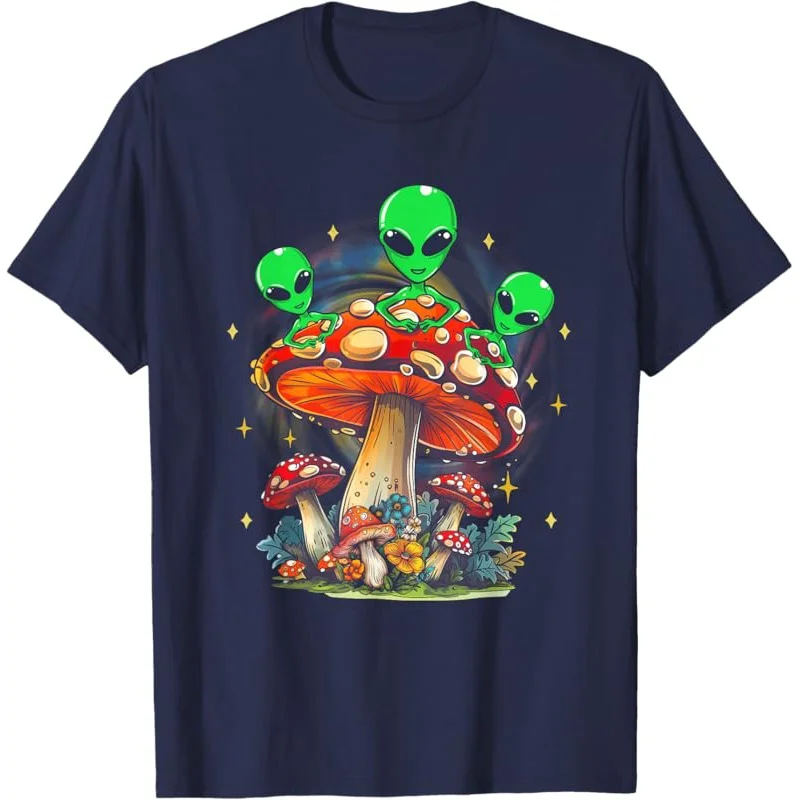 Funny Magic Mushroom Alien Trippy Shroom LSDWeed Acid Trip T-Shirt