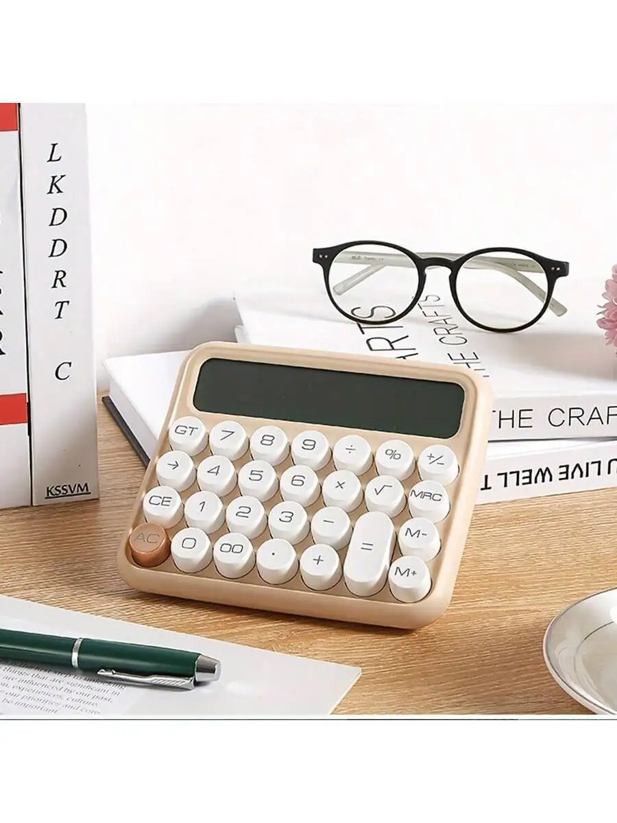 1pc, Aesthetic Calculator Desktop 12 Digit With Large LCD Display, Candy Color Calculator Big Buttons, Sensitive Buttons, Calcul