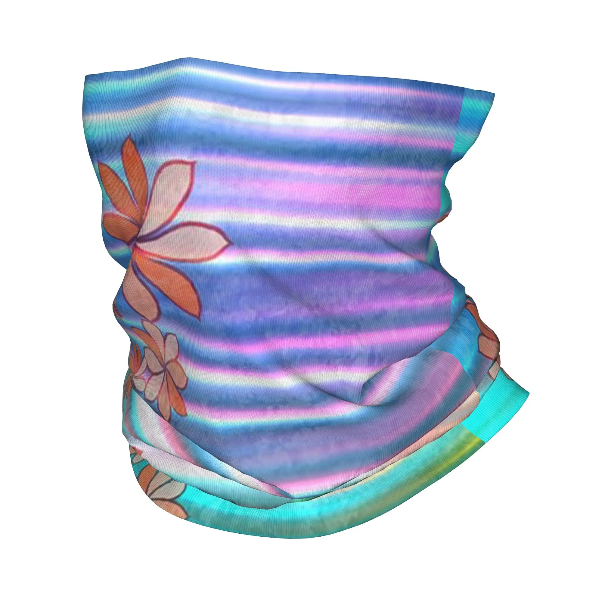 Samoan Tiare Ocean Sunset Bandana Neck Cover Printed Face Scarf Multi-use Headband Riding Unisex Adult