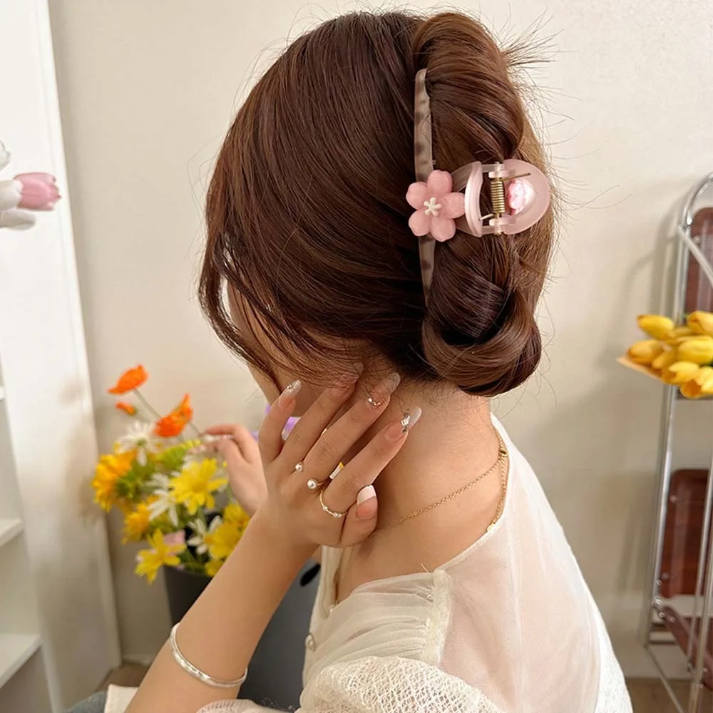 Kawaii ساكورا ساكورا دبوس الشعر إكسسوارات الشعر زهر الكرز زهرة مشبك شعر الانفجارات مقاطع جانبية الوردي الحلو المشابك النساء