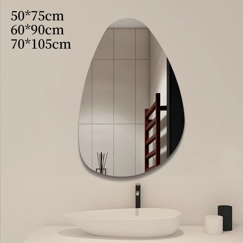 Light Led Mirror Asymmetric Nordic Wall European Style Mirror Irregular Decoration Espejo Adhesivo Pared Decoration Home