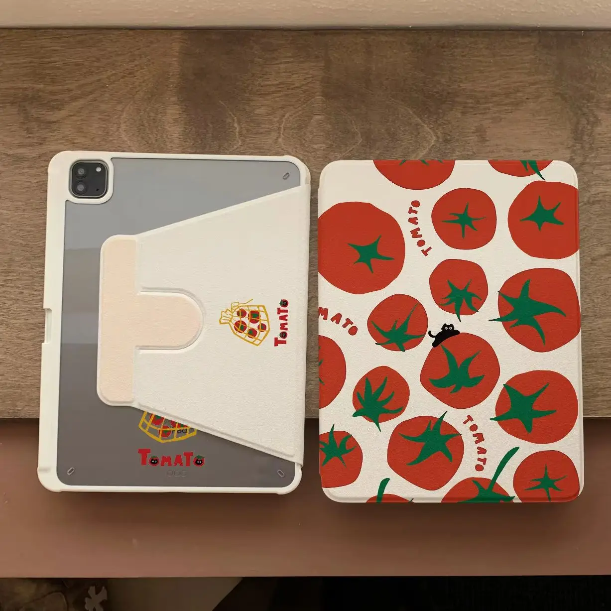 Full Red Tomatoes Y2K 360° Rotation Cover For iPad Pro 13 11th M5 M4 12.9 A16 10 8 7 9th 10th Air 11 M2 M3 Mini Tablet Case