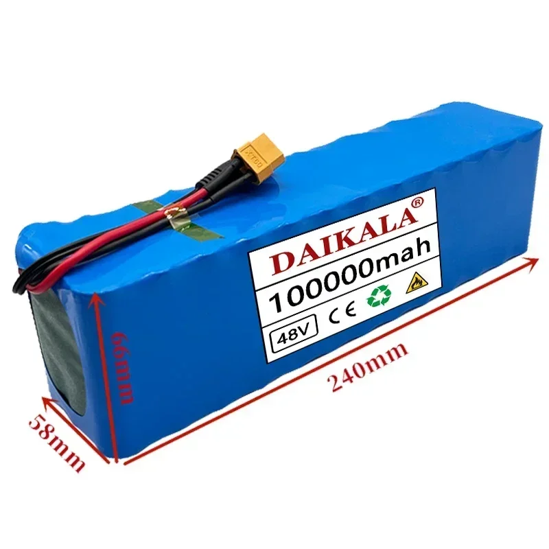 100% NEW 48V 100Ah Lithium Ion Battery pack 13S3P 100000mAh 1000W 48V Battery pack，For with BMS Bike Scooter +54.6V Charger