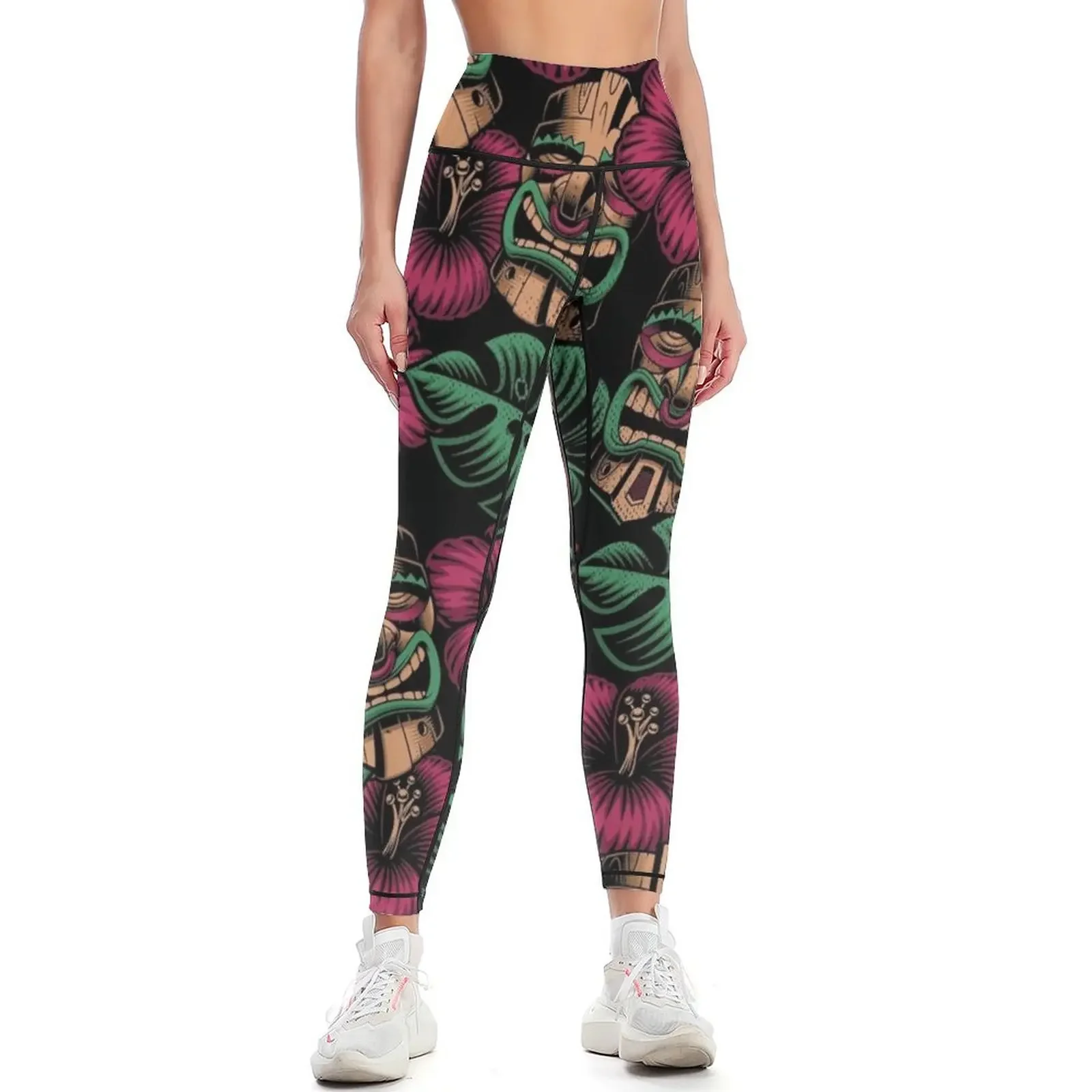 

Tiki Paradise Pattern! Leggings Women's high waist joggers for sports for push up fitness Womens Leggings