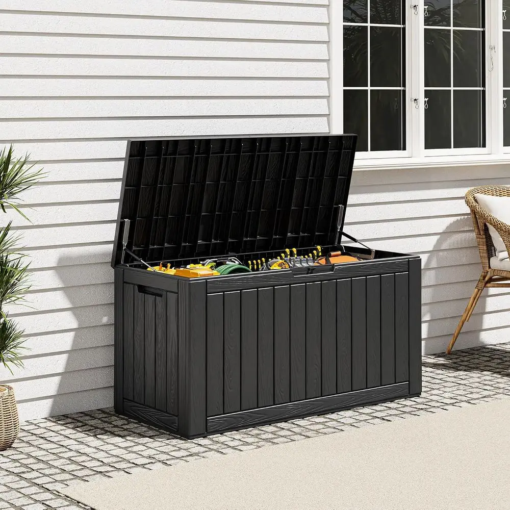 Oudoor Storage Deck Boxes Waterproo, Waterproo and UV Resistant Outdoor Storage Box Lockable Lid or Delivery Box, Indoor, Garden view 4