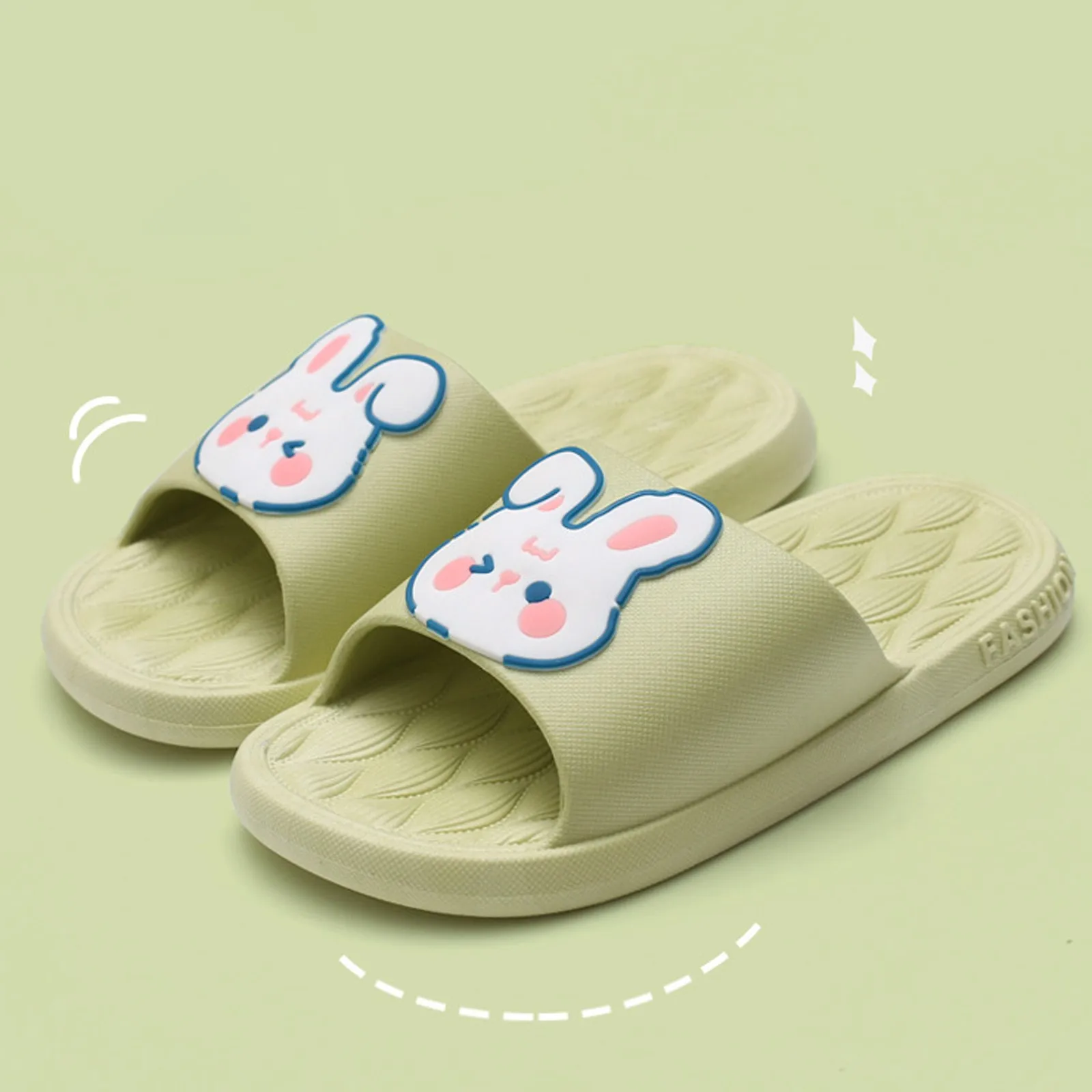 Women Slippers Summer Household Cartoon Cute Rabbit Parentchild Cool Slippers