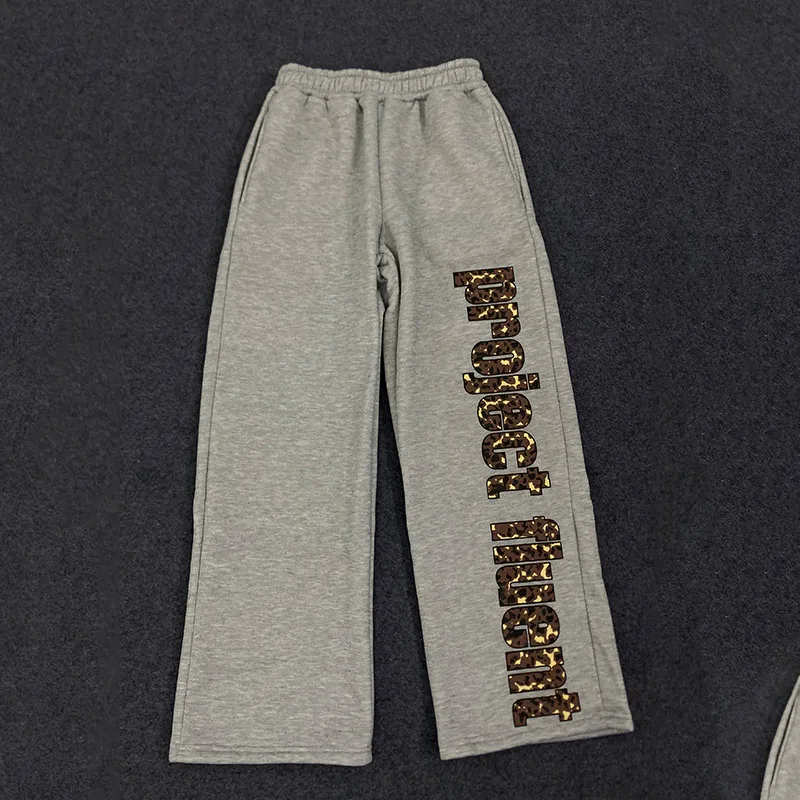 Kreatywne spodnie w stylu streetwear, casual amerykański, vintage, luźne, proste, z nadrukiem liter, w panterkę, INS, Harajuku, punk.