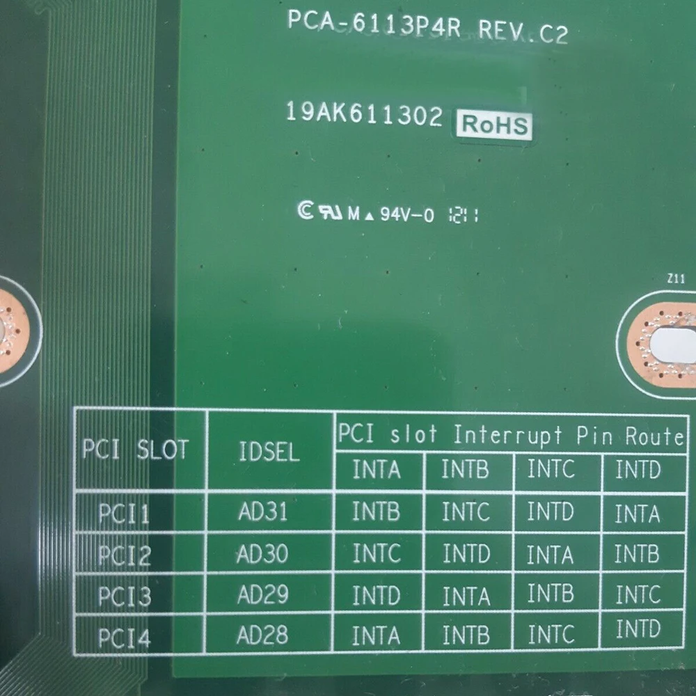 PCA-6113P4R REV:C2 เมนบอร์ดควบคุมอุตสาหกรรม PCA-6113P4R แผ่นด้านล่าง