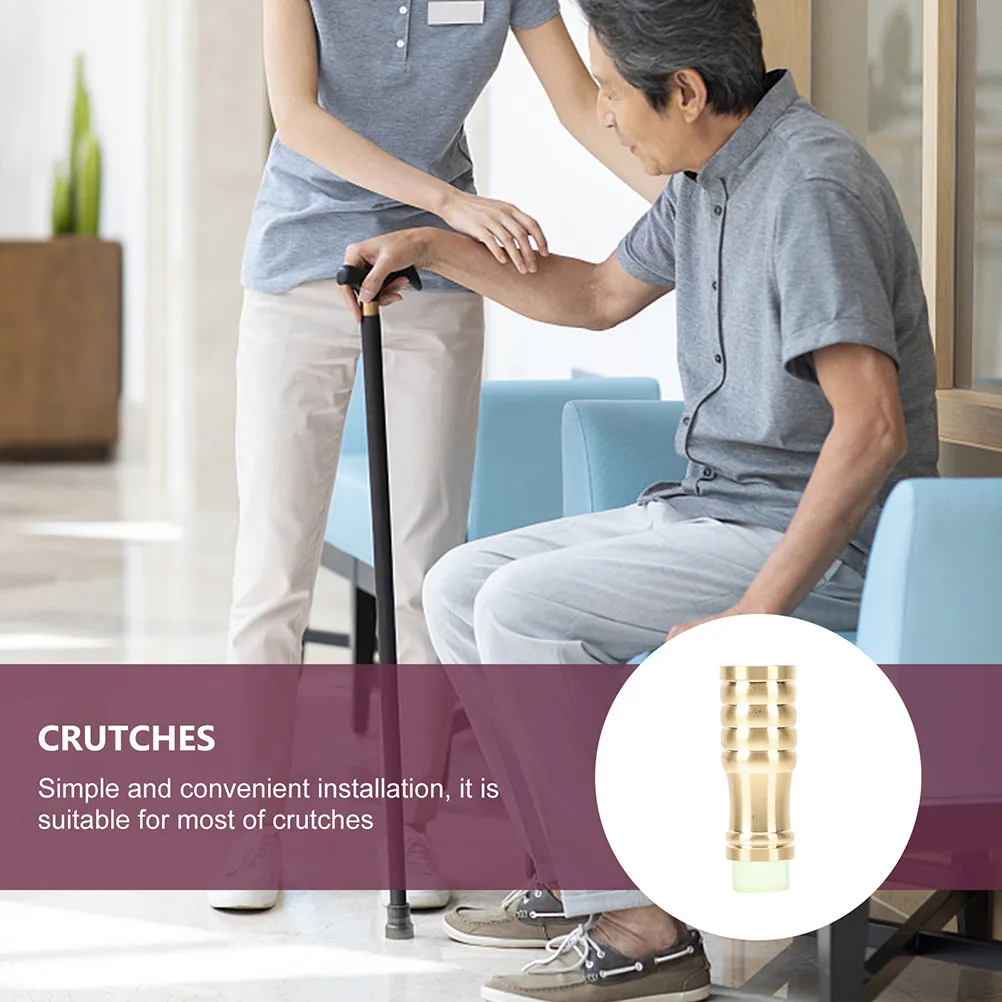 Tip Brass Fitting Non-Slip Walking Cane Cover Crutch Foot Pad Anti-Skid Rubber Walking Stick Protector Crutch