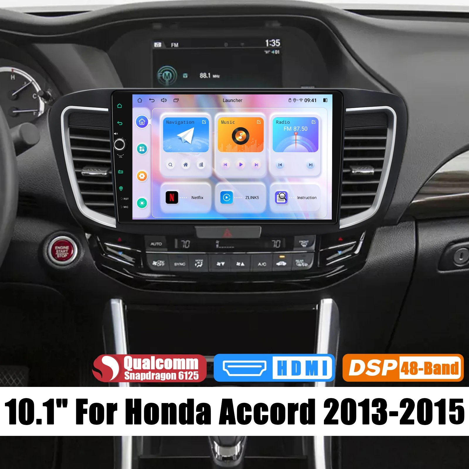 

Автомагнитола JOYFORWA, 10,1 дюйма, Android, для Honda Accord 2013-2015, с поддержкой HDMI выхода, Apple Carplay