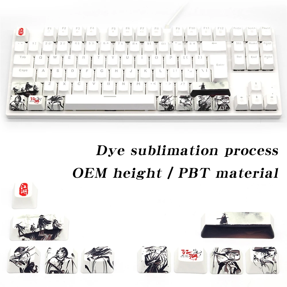 9/10 Pcs PBT Keycaps WIN Color Thermal Sublimation R1 SHIFT Large Key Position Supplement Keycaps Vary Themes OEM Highly