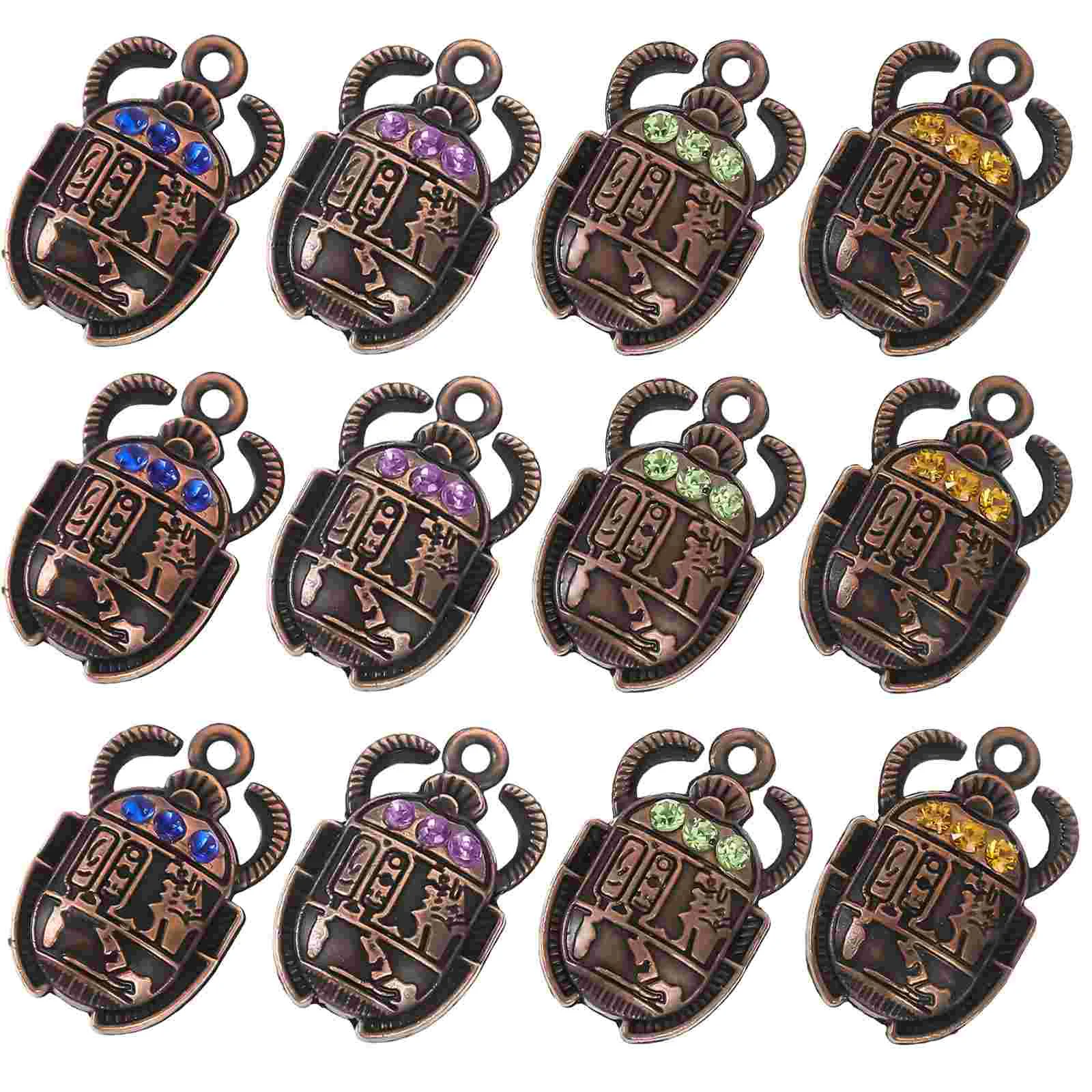 40 Pcs Egyptian Charm Scarab Pendant Kit Beetle Statue Amulet Necklace Miss Choker