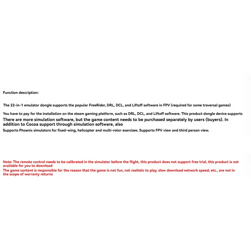 

-A25M 22 In1 RC USB Flight Simulator Dongle RC Flight Training All-Round Dongle Forg7 XTR Phoenix Simulator FPV Racing Drone