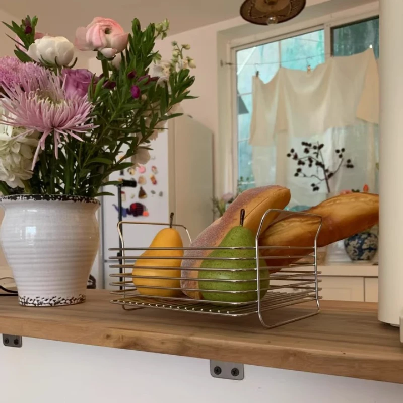 

Кухонный органайзер из нержавеющей стали 304, многоцелевая корзина для овощей и фруктов, современная кладовая, держатель для закусок, полка для витрины для гостиной