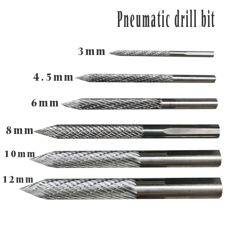 1PcSuper Hard Solid Carbide Cutter Rotary Burrs Carbon Steel Pneumatic Drill Bit Patch Plug Repair Garage Tool Tire Repair Kit