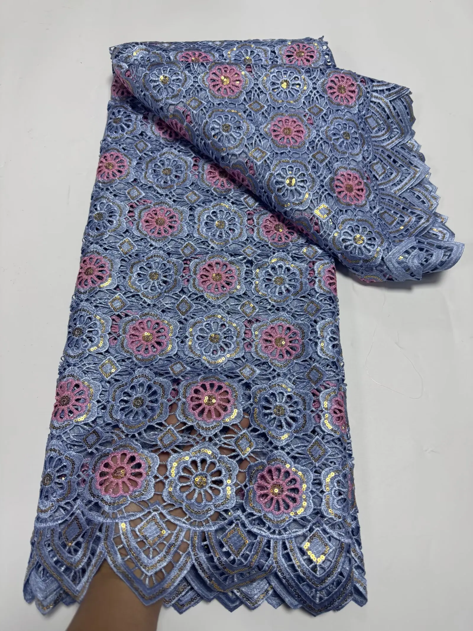 

Новейший африканский гипюровый шнур, кружевная ткань, нигерийская вышивка, водорастворимые сетчатые материалы с блестками, Dentelle Africain для вечеринки Dre