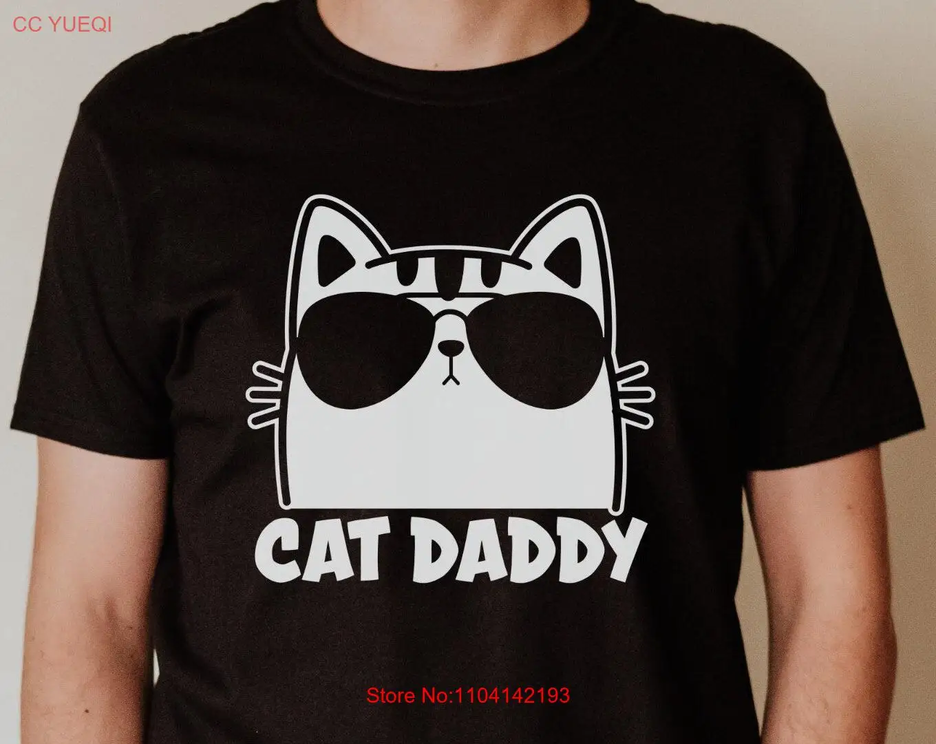 Cat Daddy T Shirt Cute Funny Mom Dad Christmas s For Lovers Parent long or short sleeves