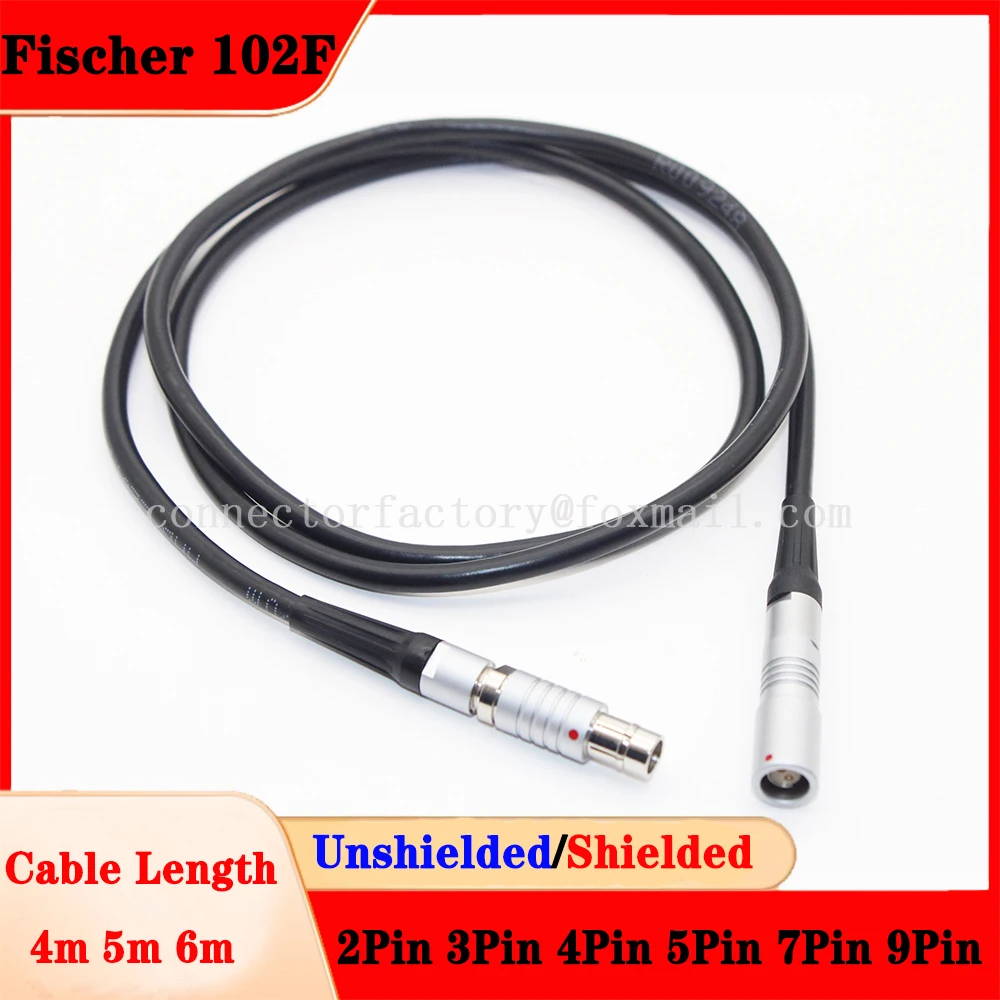 fischer ficha macho e tomada femea de travamento automatico 102f conector redondo cabo impermeavel push pull 4m 5m 6m 9pin 01