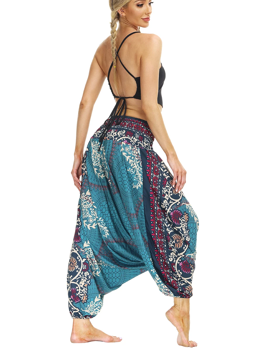 Women\'s Casual Beach Pants Harem Pants Yoga Pants Harem High Waist Baggy Hippie Boho Aladdin Pants