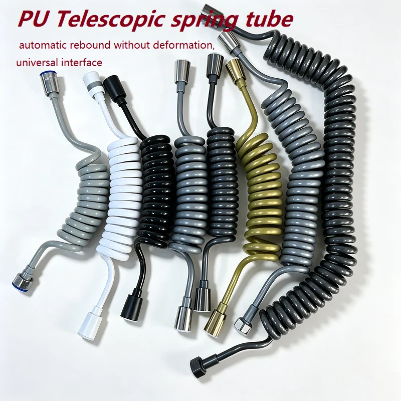 1.5M,2M, 3M, 5M Extension Pipes Shower Hose  Anti-wrap Spring Hose  Bathroom  Toilet Bidet Sprayer Telephone Line Soft Hoses