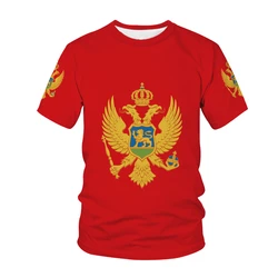 Montenegro Country Flag Pattern Same Style T-shirt For Men Hot Selling New Summer Women Short-sleeved T-shirt Top Children 3D