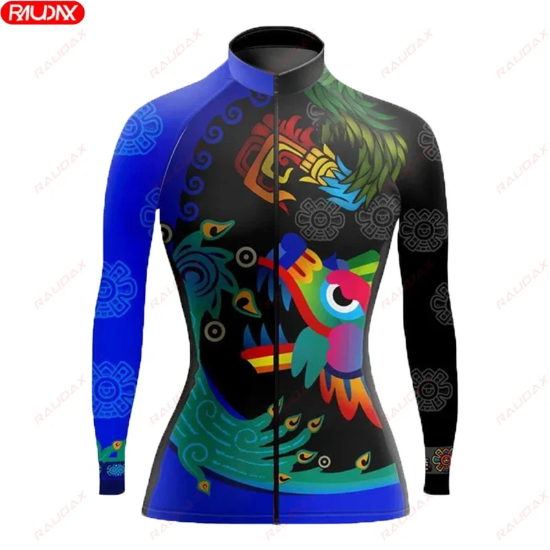 Autumn Women\'s Bicycle Long Sleeve Road Bicycle UV Protection Cycling Suit Spring Bicycle Competition Professional Team Jersey