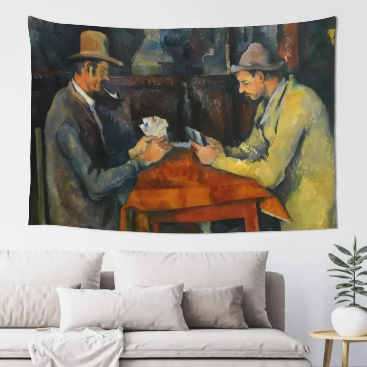 

HD The card players, by Paul Cezanne 1892 HIGH DEFINITION Tapestry Wallpapers Home Decor Decoration For Home Tapestry