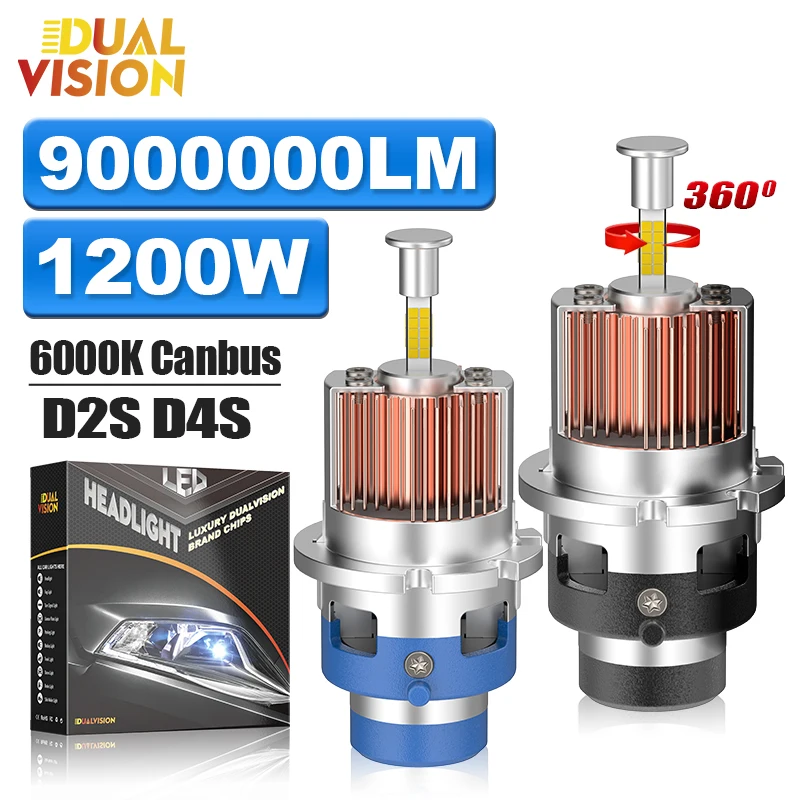 

360 Led D4S D2S D2R D4R Car Headlight Canbus Bulbs CSP Led Super Bright D1S D3S D1R D4R Car Bulb 12V 24V 6000K Motorcycle Light